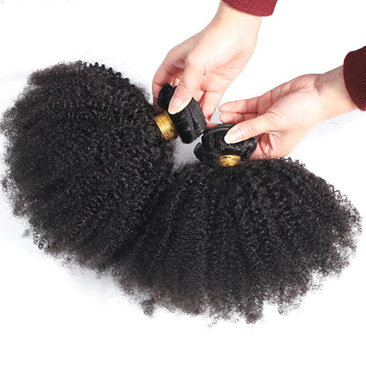 Hair Brazilian Afro Curly 2 Bundles Virgin Human Hair Bundle Deal Hair Extensions
