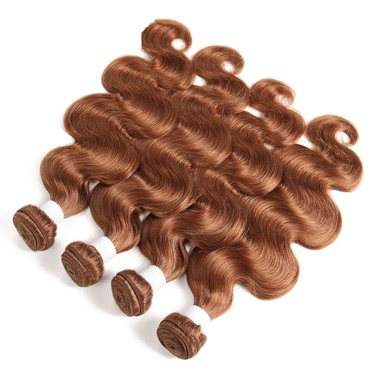 Color #30 body wave 4 Bundles 100% Virgin Human Hair Extension