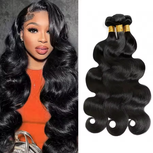 (B1) Body Wave Bundles Human Hair 3 Bundles Natural Black Color Brazilian Virgin Weave Bundles Hair Extensions