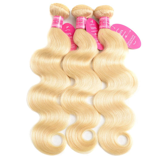 613 Blonde Color 3 Bundles Body Wave Virgin Human Hair
